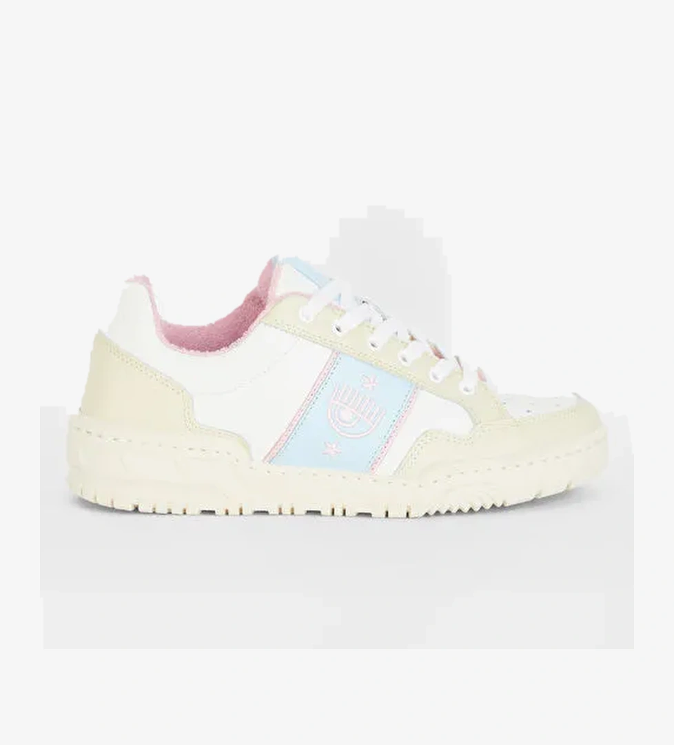 Chiara Ferragni Beyaz-Mavi Kadın Deri Sneaker CF3300_325 - Görsel 1