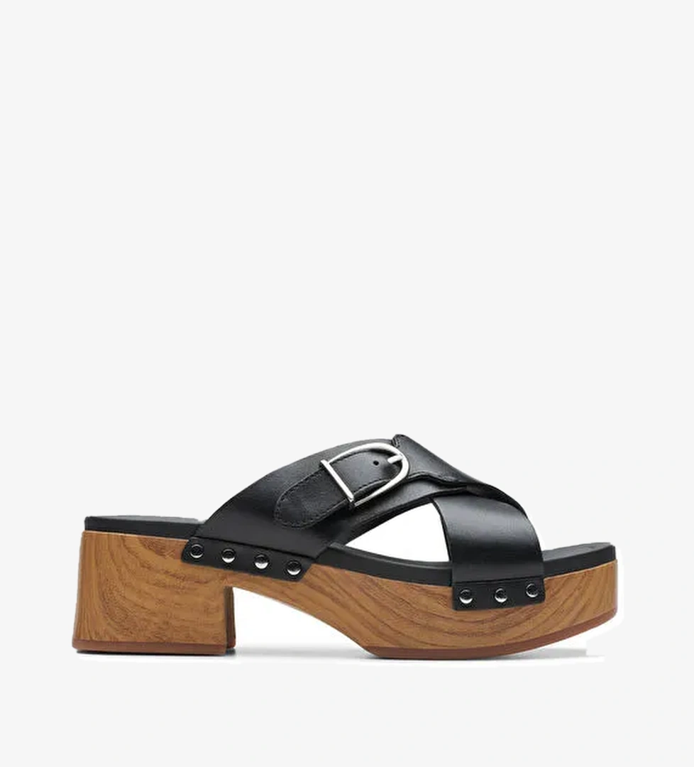 Clarks Siyah Kadın Deri Sandalet 26177460 - Görsel 1