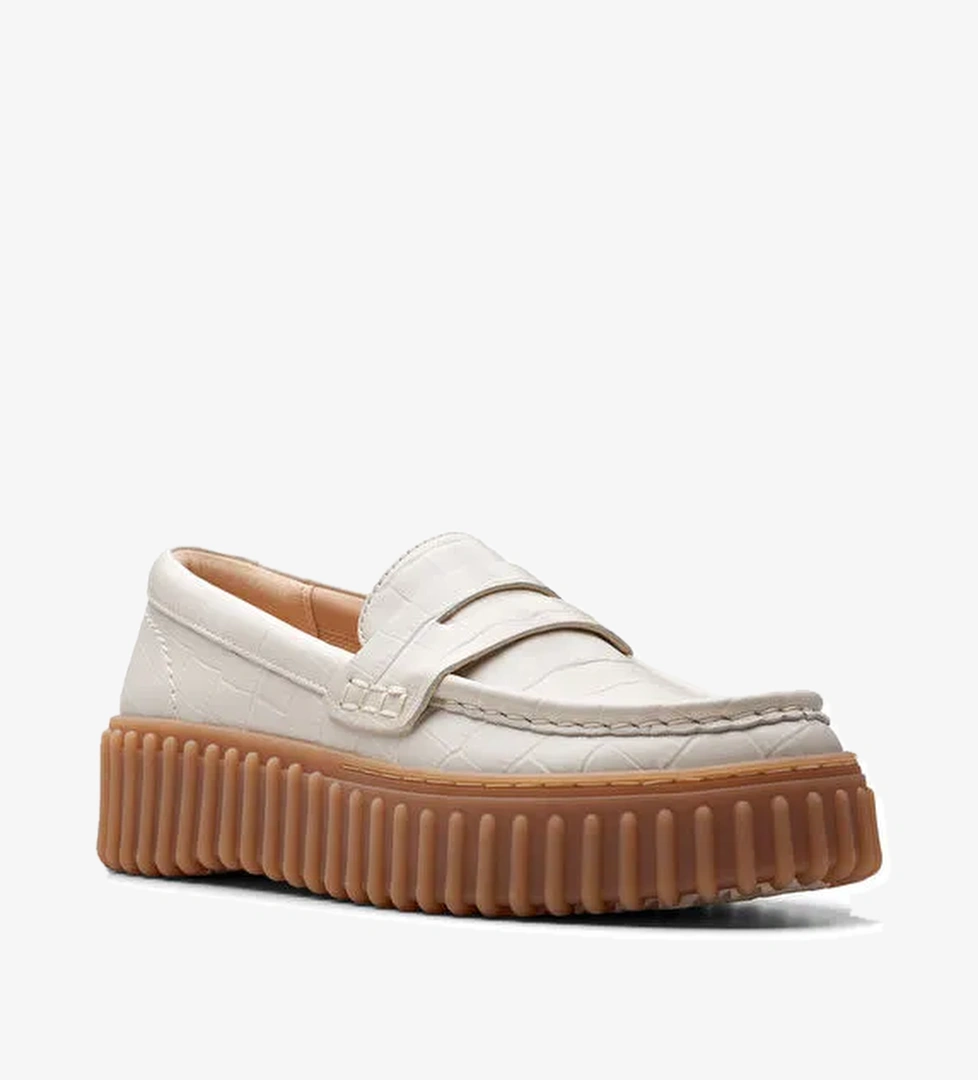 Clarks Beyaz Kadın Deri Loafer 26176357 - Görsel 1
