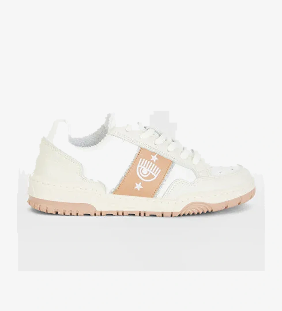 Chiara Ferragni Beyaz-Bej Kadın Deri Sneaker CF3300_326 - Görsel 1