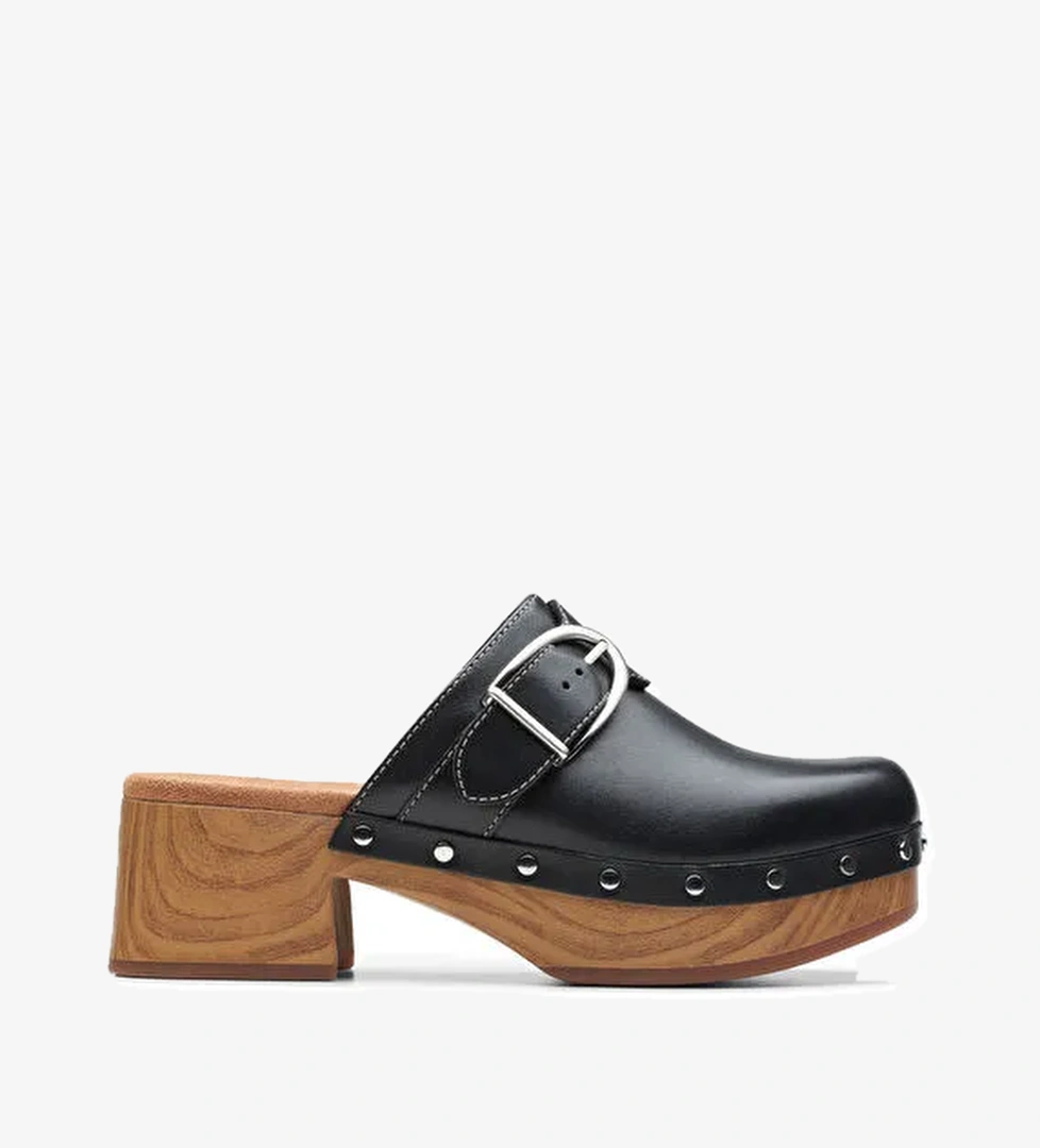 Clarks Siyah Kadın Deri Terlik 26177370 - Görsel 1