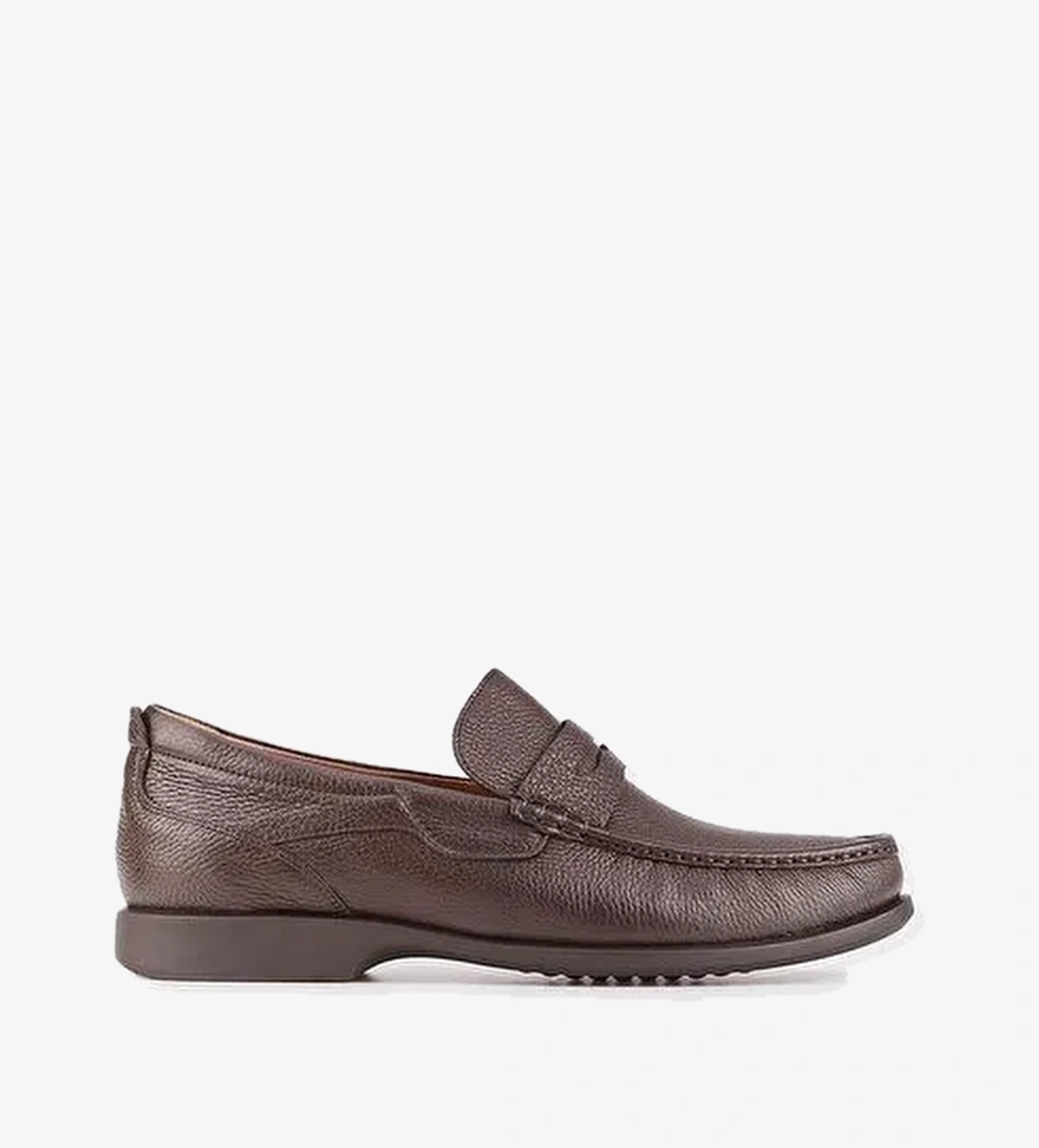 Kauçuk Taban Hakiki Deri Kahverengi Erkek Günlük Ayakkabı - Görsel 1