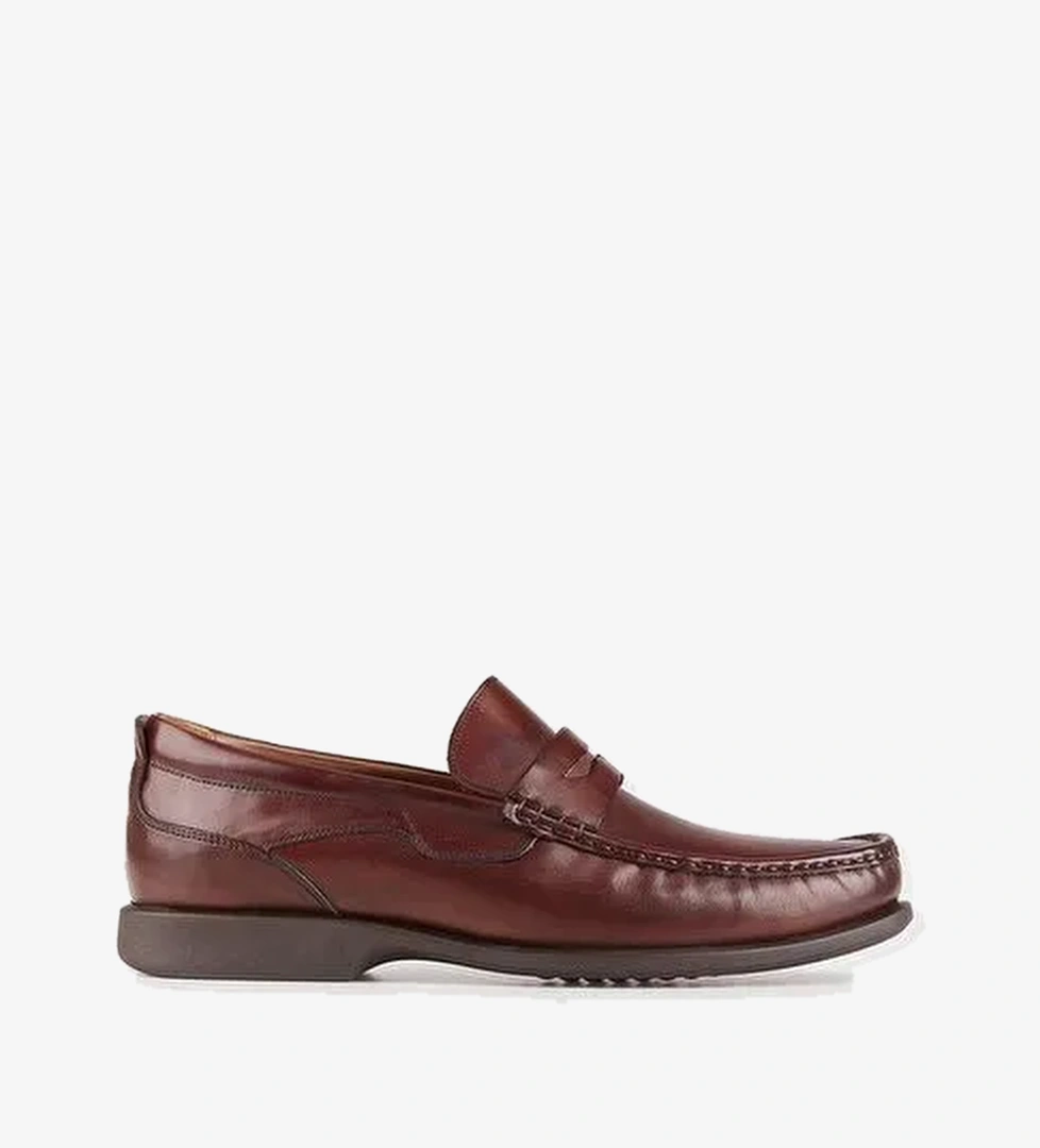 Hakiki Deri Kahverengi Makosen Erkek Günlük Ayakkabı - Görsel 1