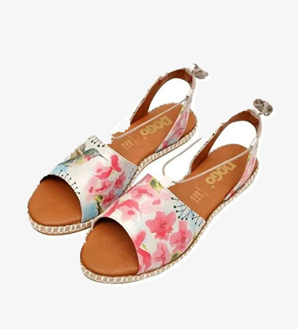 Kadın Vegan Deri Pembe Bağcıklı Sandalet - Spread Your Wings Tasarım - Görsel 1