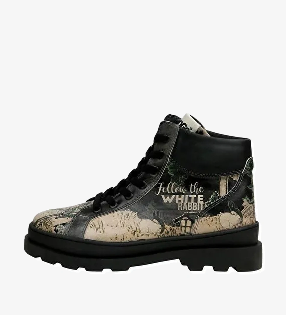 Kadın Vegan Deri Siyah Bot - White Rabbit Tasarım - Görsel 1