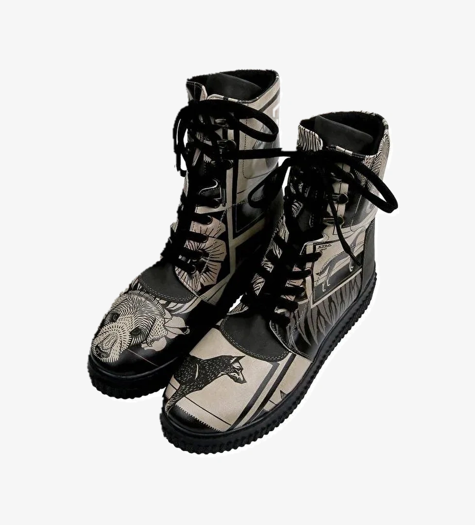 Kadın Vegan Deri Siyah Uzun Bot - Bad Boy Tasarım - Görsel 1