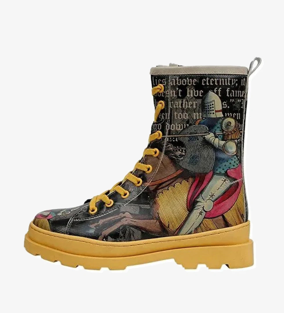 Kadın Vegan Deri Siyah Fermuarlı Uzun Bot - Joan of Arc Tasarım - Görsel 1