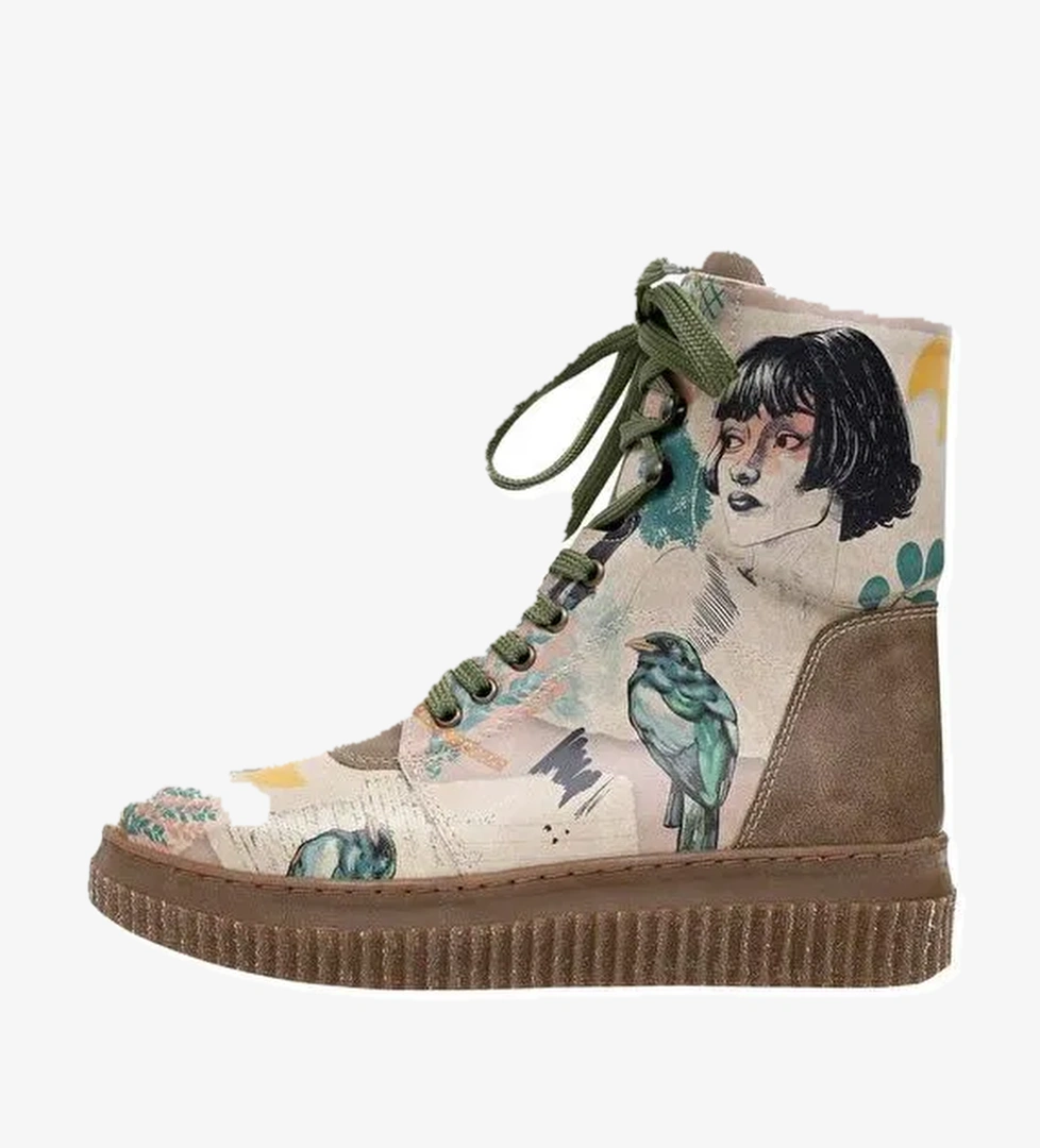 Kadın Vegan Deri Çok Renkli Uzun Bot - Sonnet From Life Tasarım - Görsel 1