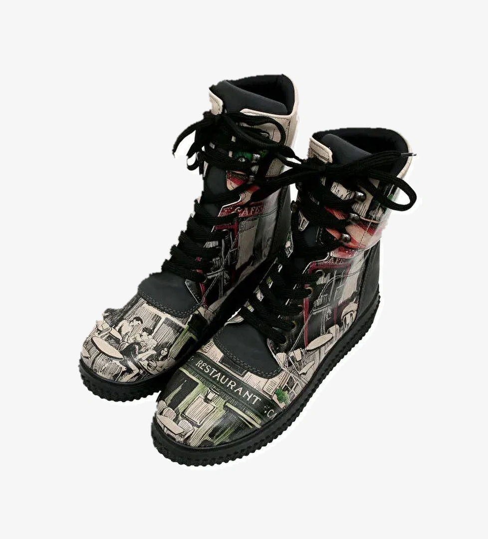 Kadın Vegan Deri Siyah Uzun Bot - La Vie Parisienne Tasarım - Görsel 1