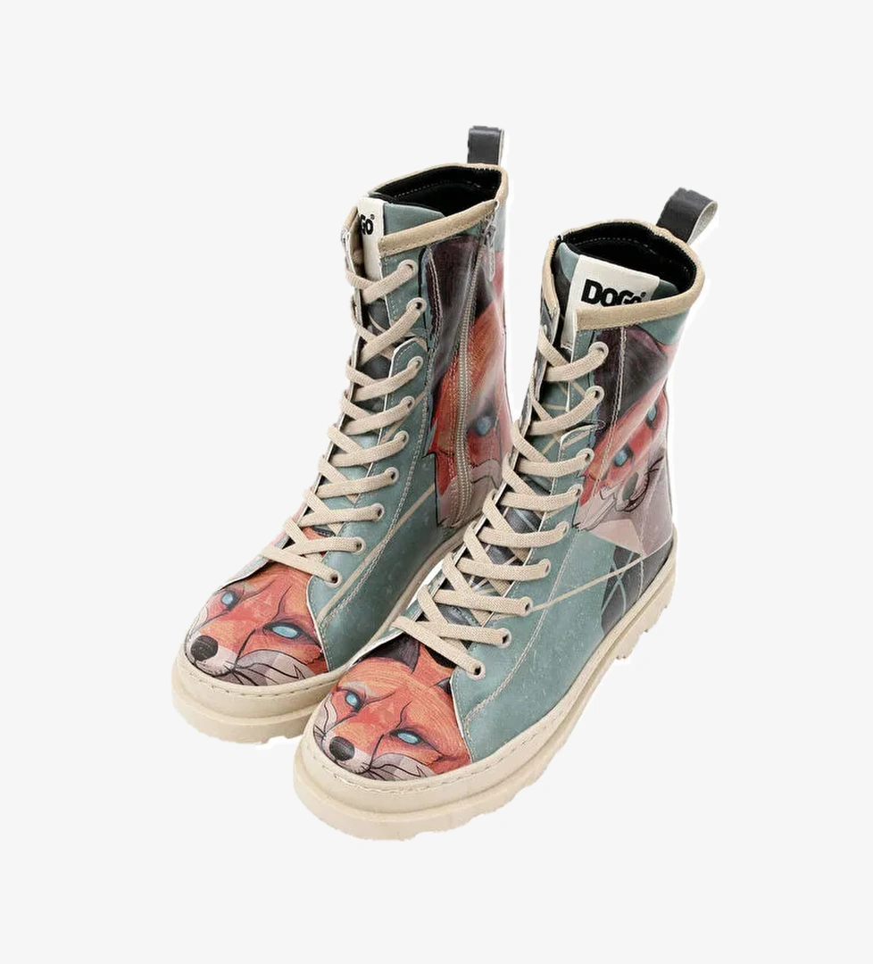 Kadın Vegan Deri Çok Renkli Fermuarlı Uzun Bot - Red Fox Tasarım - Görsel 1