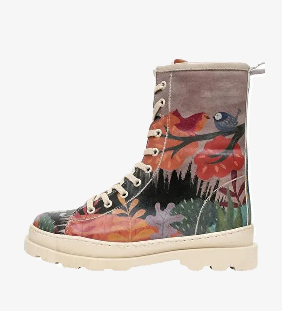 Kadın Vegan Deri Çok Renkli Fermuarlı Uzun Bot - Stories to Tell Tasarım - Görsel 1