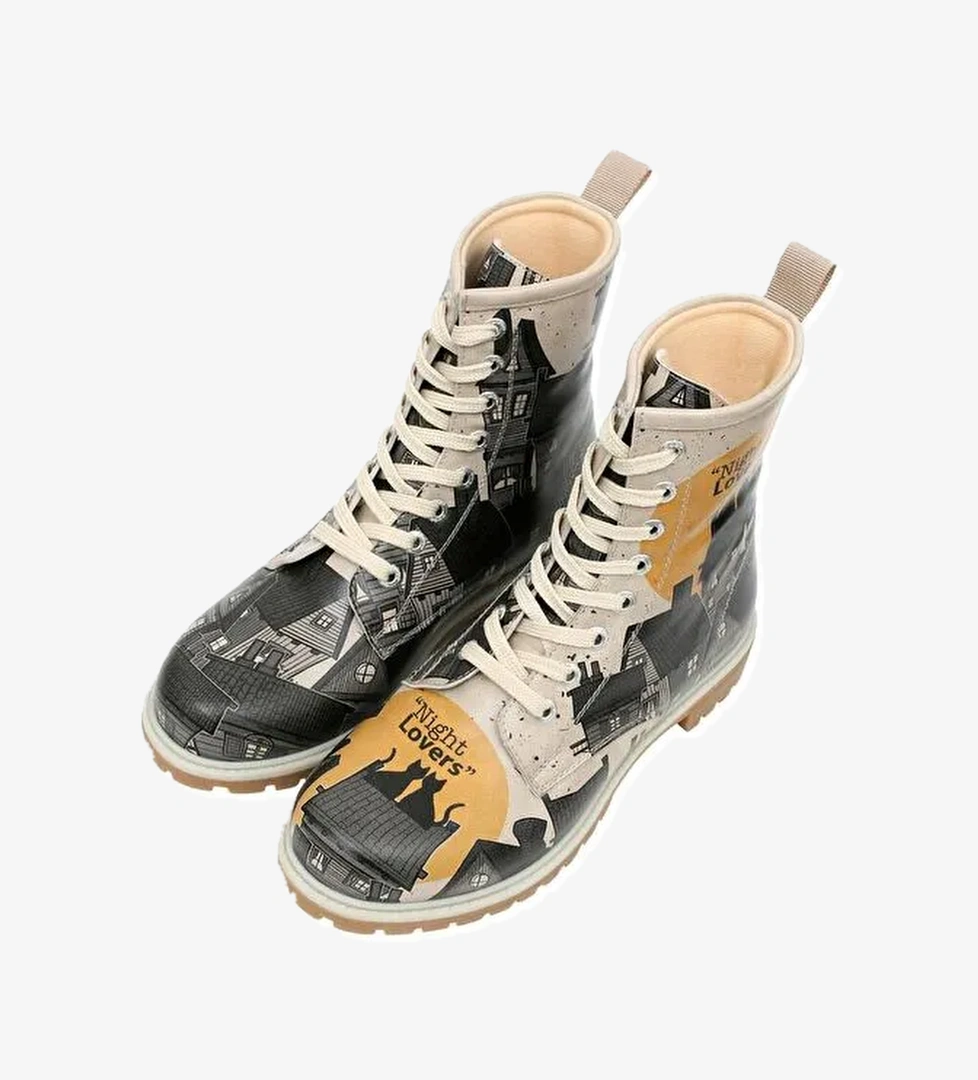 Kadın Vegan Deri Siyah Uzun Bot - Night Lovers Tasarım - Görsel 1