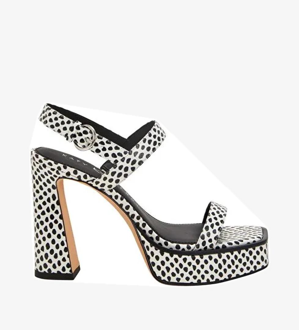Katy Perry Siyah-Beyaz Kadın Topuklu Ayakkabı KP3108 - Görsel 1