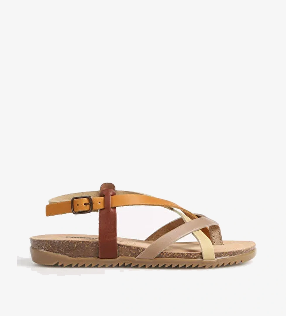 Più Natura Çok Renkli Kadın Deri Sandalet 34 A 2005 - Görsel 1