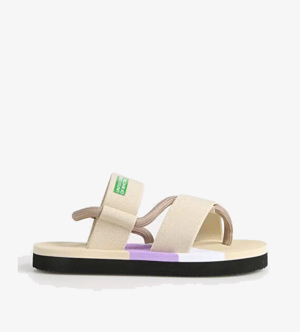 Benetton Bej-Mor Kız Çocuk Plaj Terliği BNI-10214