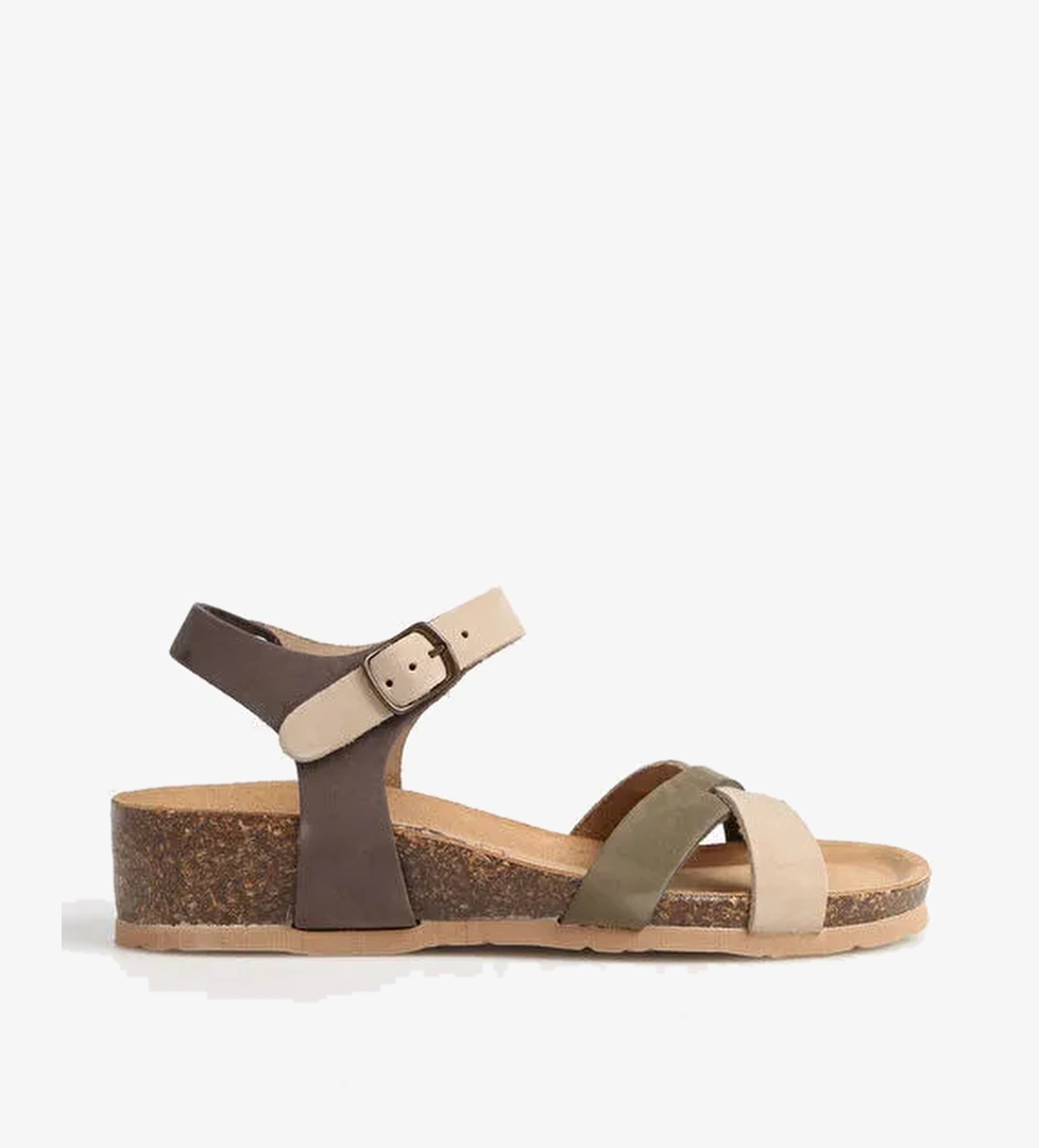 Più Natura Çok Renkli Kadın Deri Sandalet 12 FREGENE