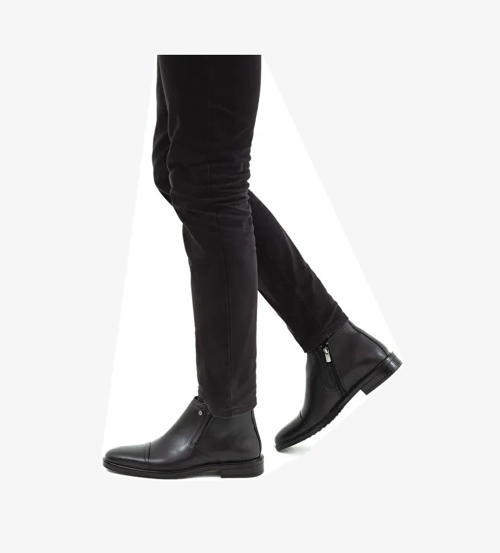 Tamer Tanca Siyah Erkek Deri Bot 205 5253 ERK BOT SK21-22 - Görsel 1