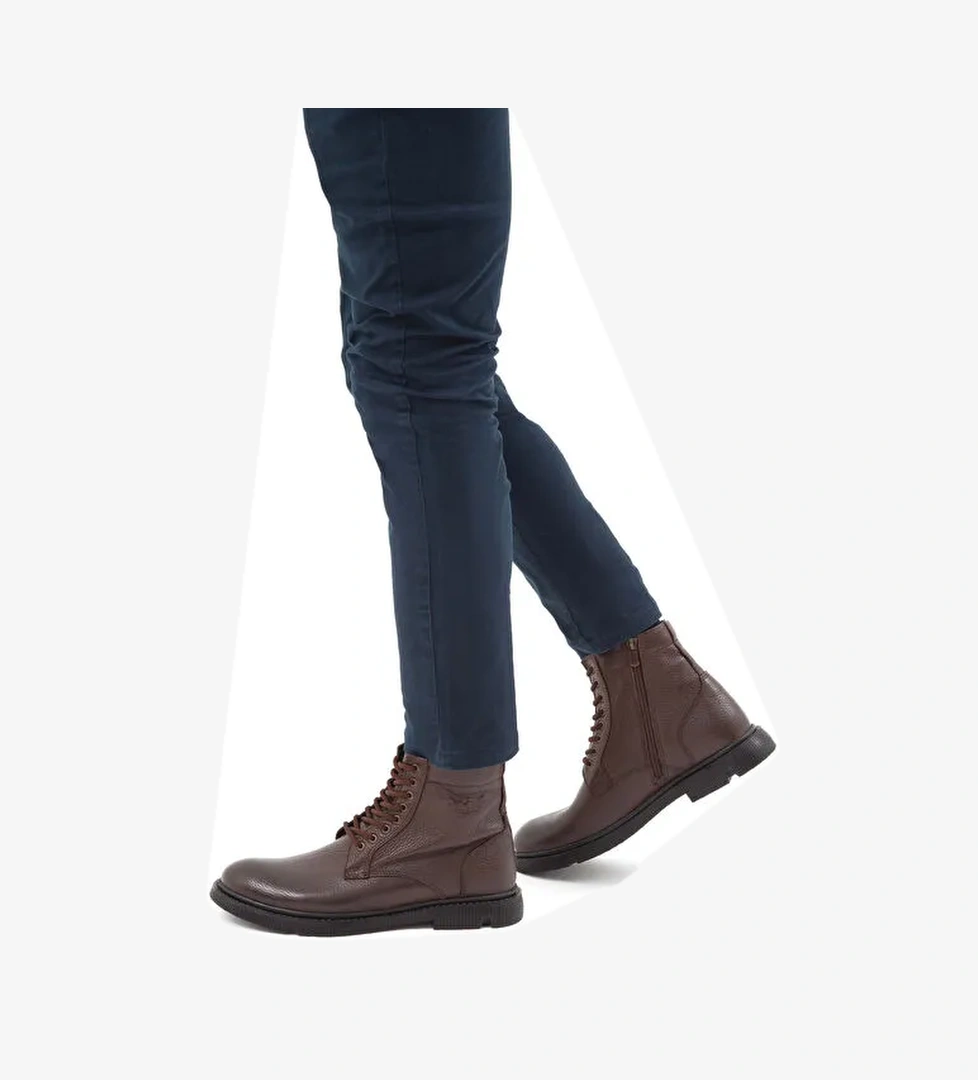 Tamer Tanca Erkek Hakiki Deri Kahverengi Klasik Bot - Görsel 1