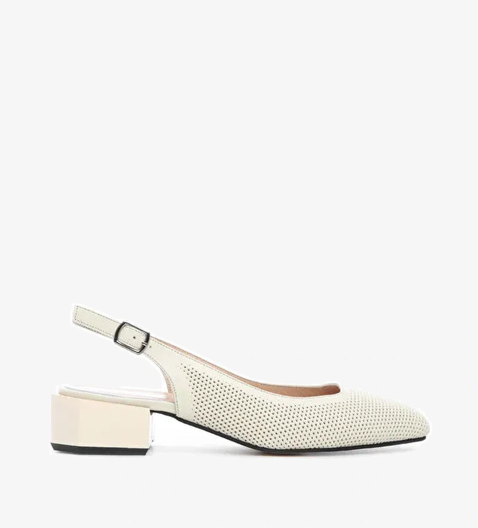 Tamer Tanca Kadın Hakiki Deri Bej Klasik Ayakkabı - Görsel 1