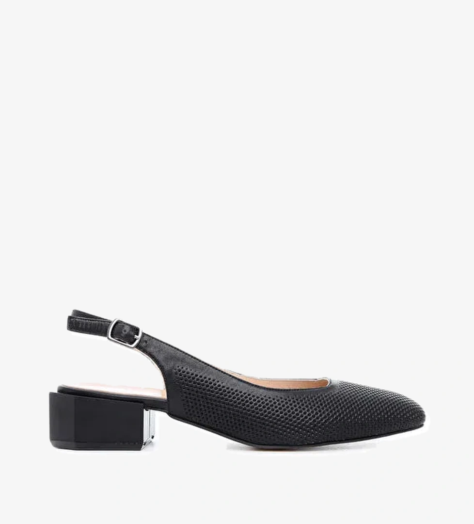 Tamer Tanca Kadın Hakiki Deri Siyah Klasik Ayakkabı - Görsel 1