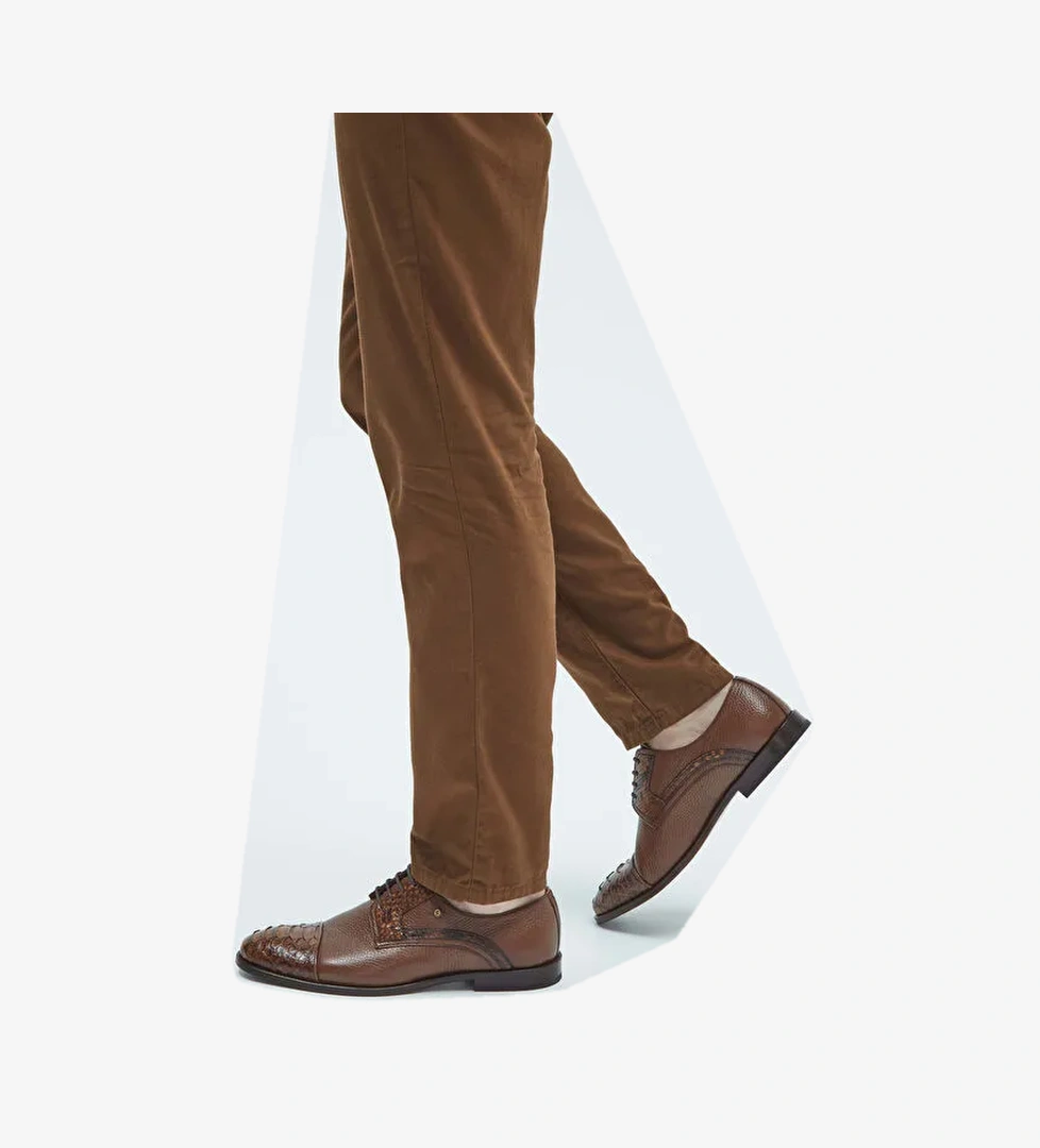 Tamer Tanca Erkek Hakiki Deri Taba Yılan Klasik Ayakkabı - Görsel 1