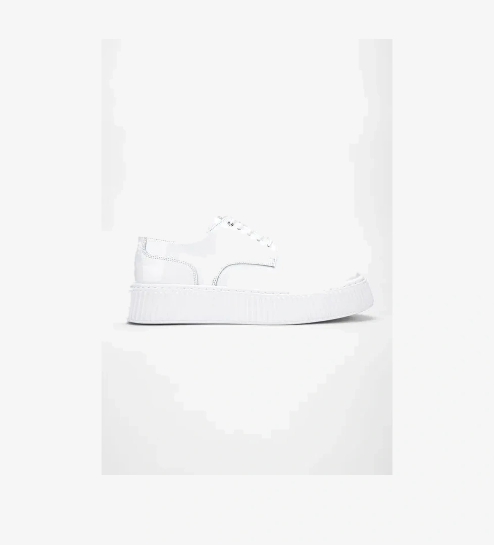 Valmenti Aden Erkek Beyaz Rugan Hakiki Deri Sneakers & Spor Ayakkabı - Görsel 1