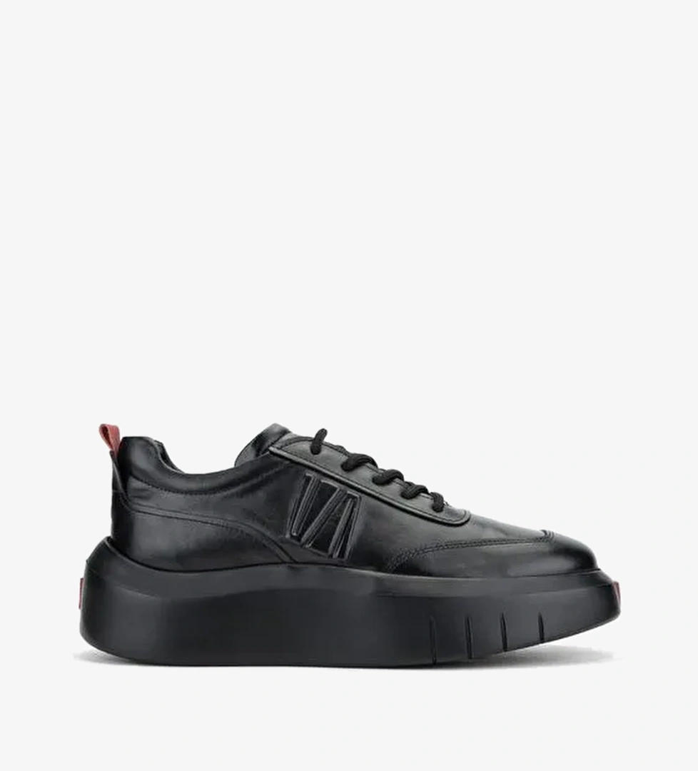 Valmenti Carla Erkek Siyah Hakiki Deri Sneakers & Spor Ayakkabı - Görsel 1