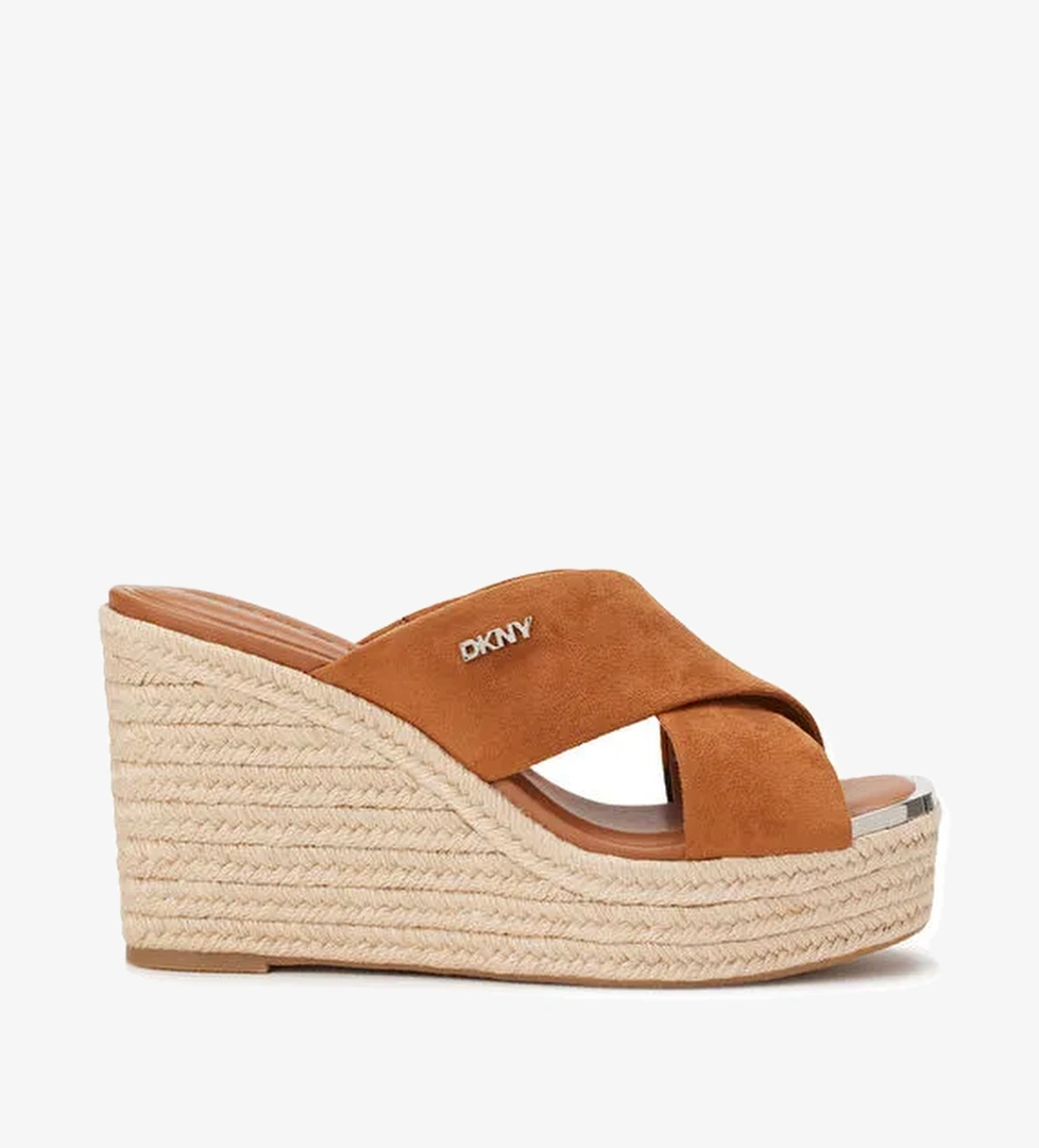 Dkny Kahverengi Kadın Süet Terlik MARYN X BAND - WEDGE ESPADRILLE - Görsel 1