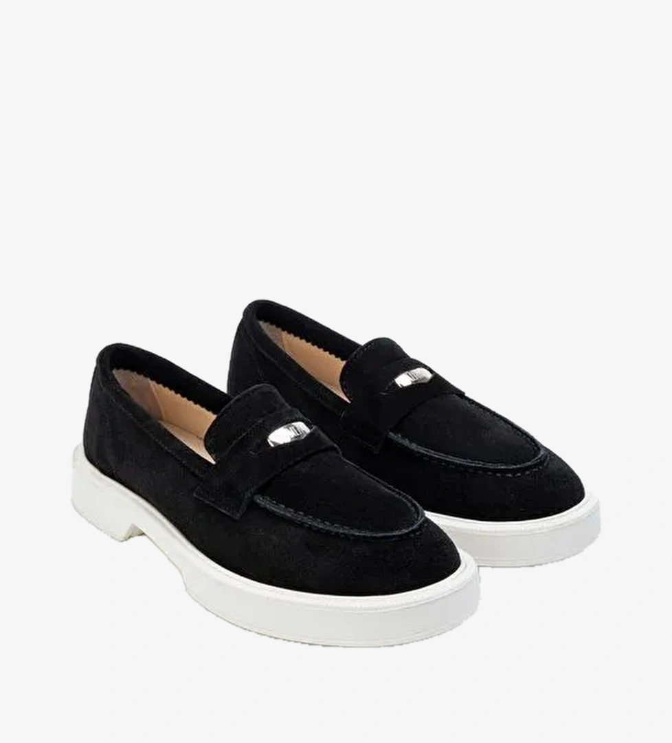 Valmenti Siyah Kadın Süet Loafer 902 5054 BN AYK SK23/24 - Görsel 1
