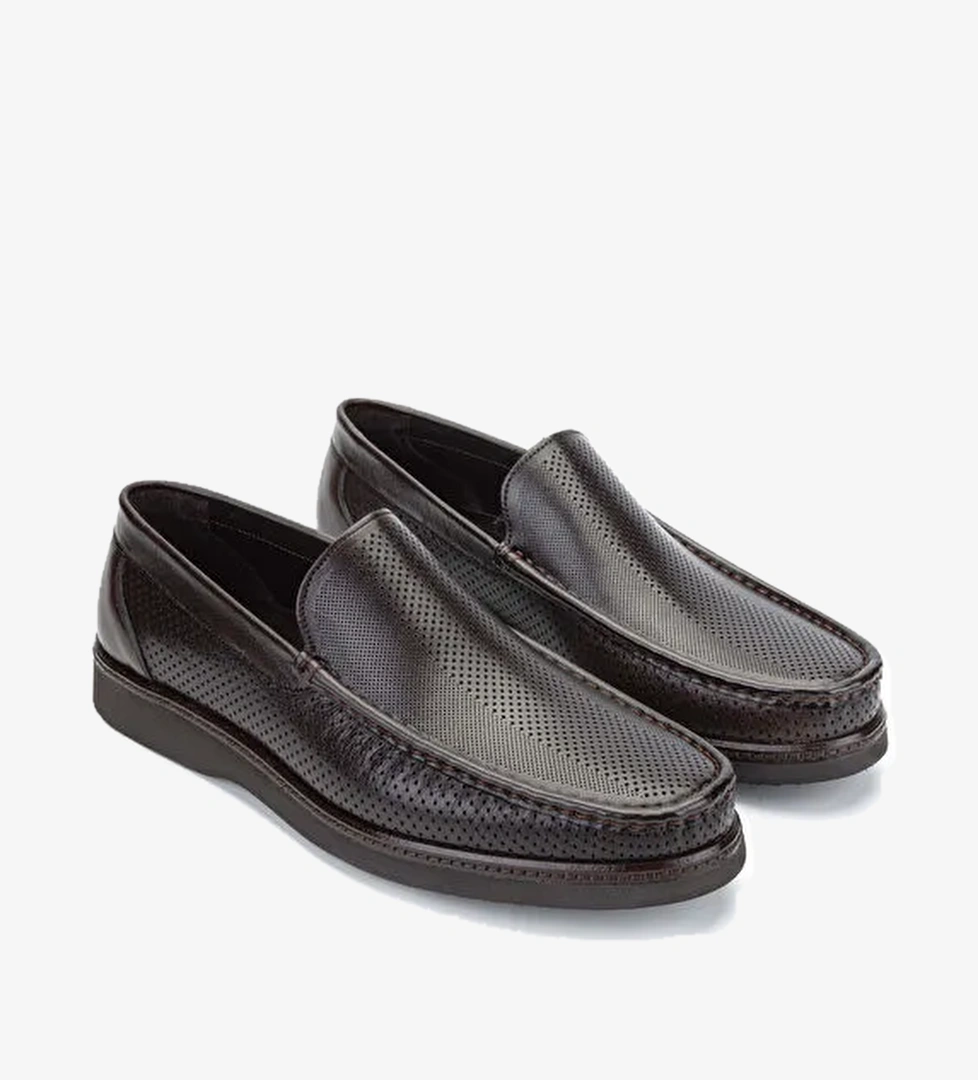 Tamer Tanca Erkek Hakiki Deri Kahverengi Loafer Ayakkabı - Görsel 1