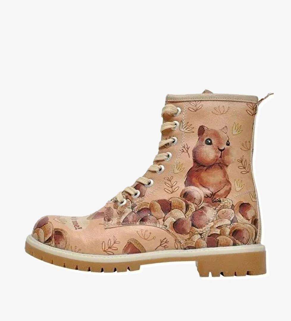 Kadın Vegan Deri Bej Uzun Bot - It wasn't Me Tasarım - Görsel 1