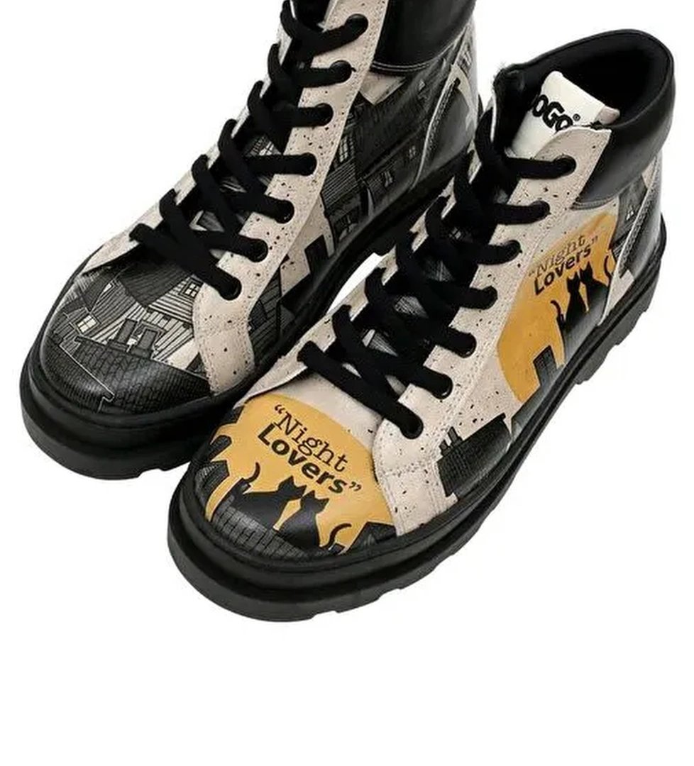 Kadın Vegan Deri Siyah Bot - Night Lovers Tasarım - Görsel 1