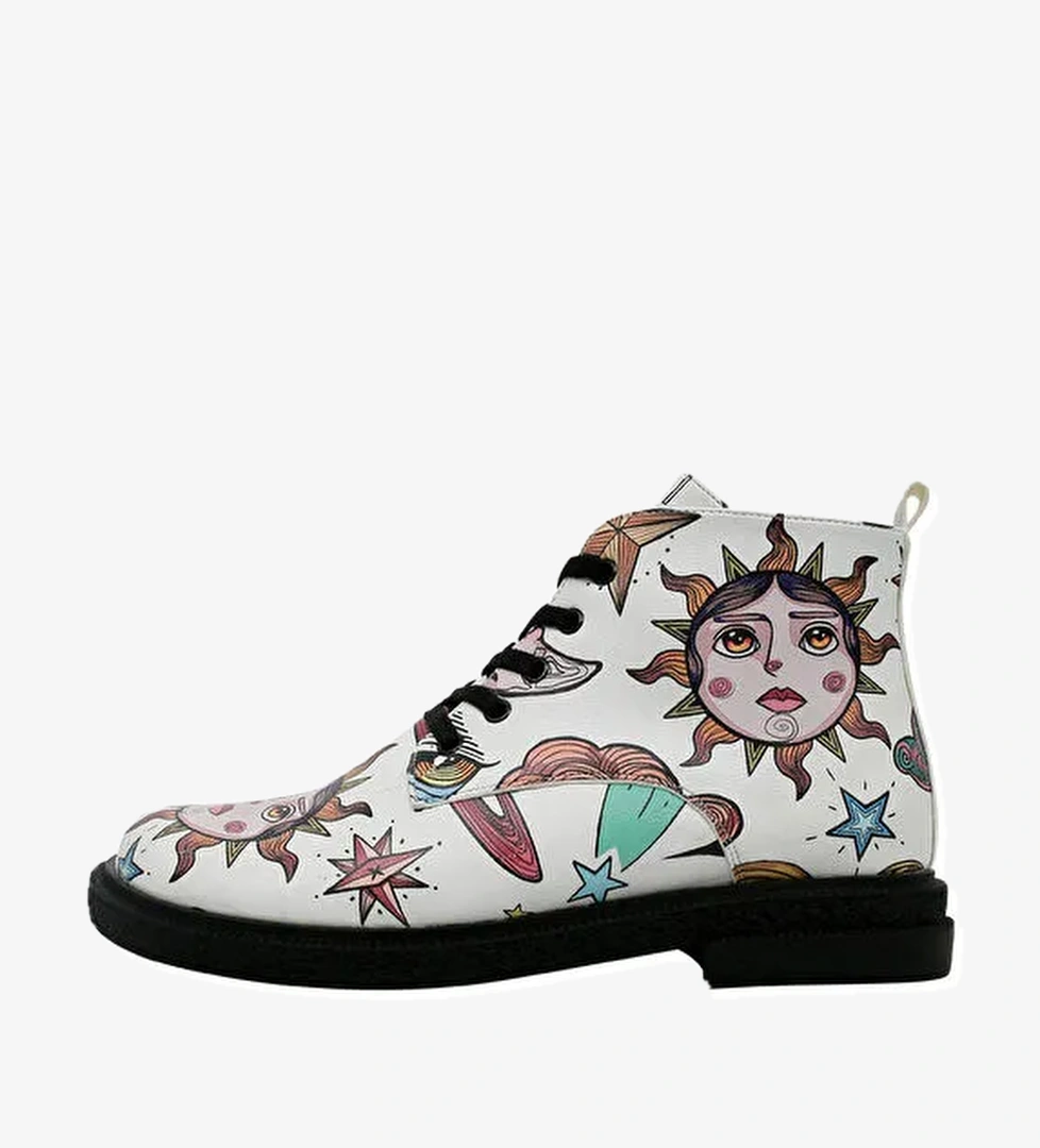 Kadın Vegan Deri Beyaz Bilekte Bot - Dreams for Dreamers Tasarım - Görsel 1