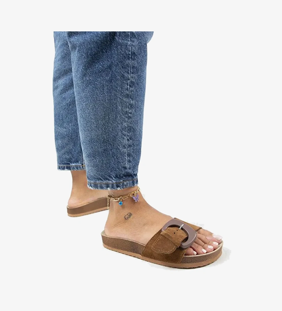 Manijero Taba Kadın Süet Terlik MNJ.001.03 - Görsel 1