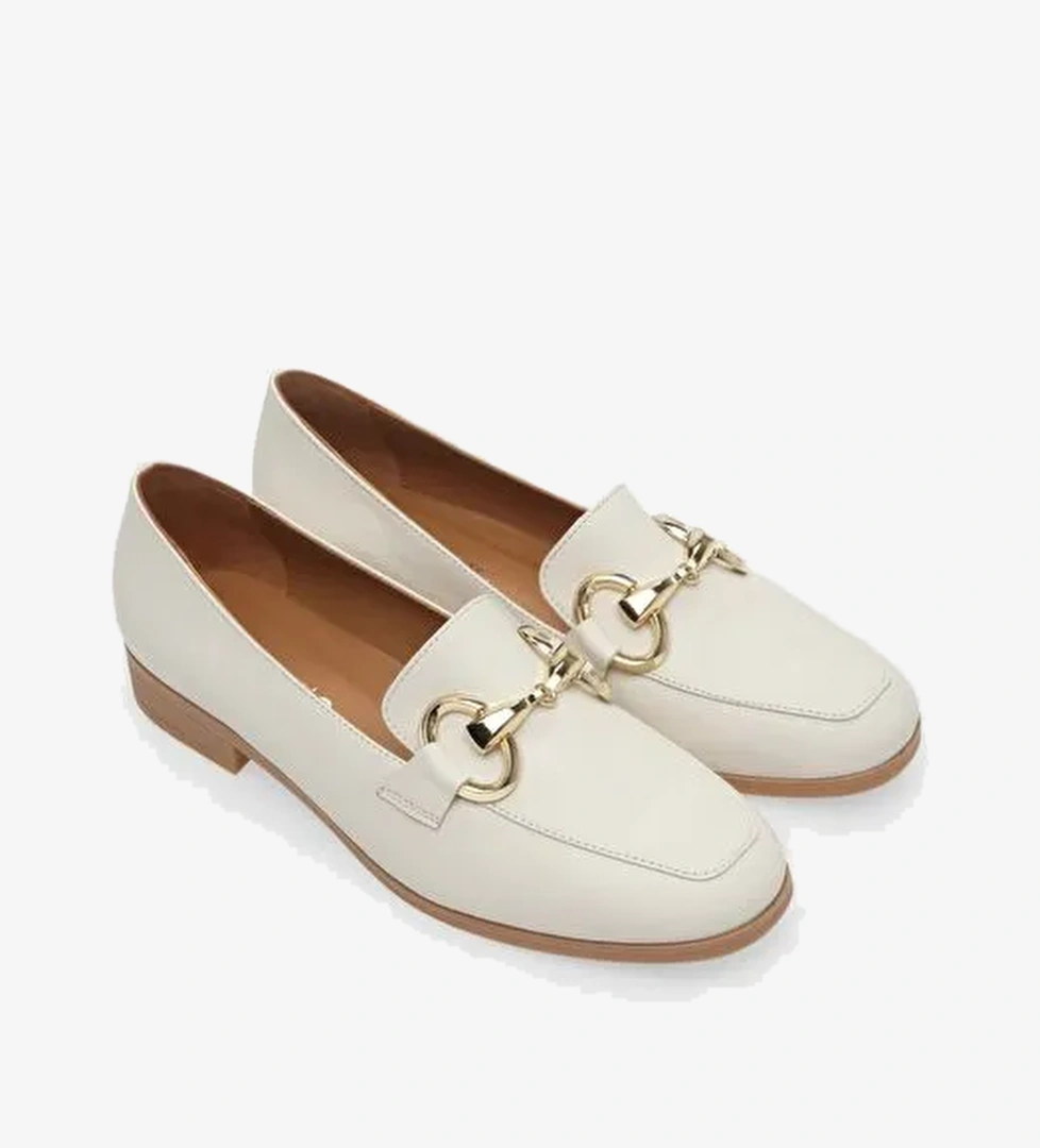Hakiki Deri Kemik Kadın Loafer - Görsel 1