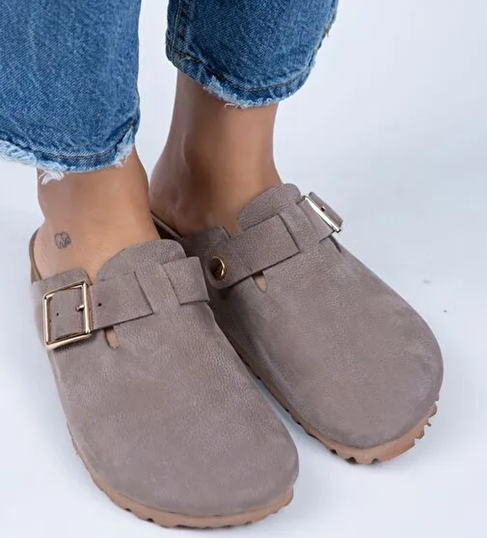 Manijero Vizon Kadın Deri Terlik MNJ.077.04 - Görsel 1