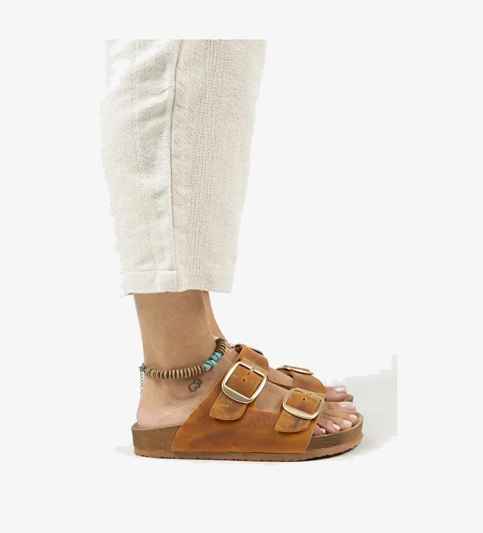 Manijero Taba Kadın Deri Terlik MNJ.121.01 - Görsel 1