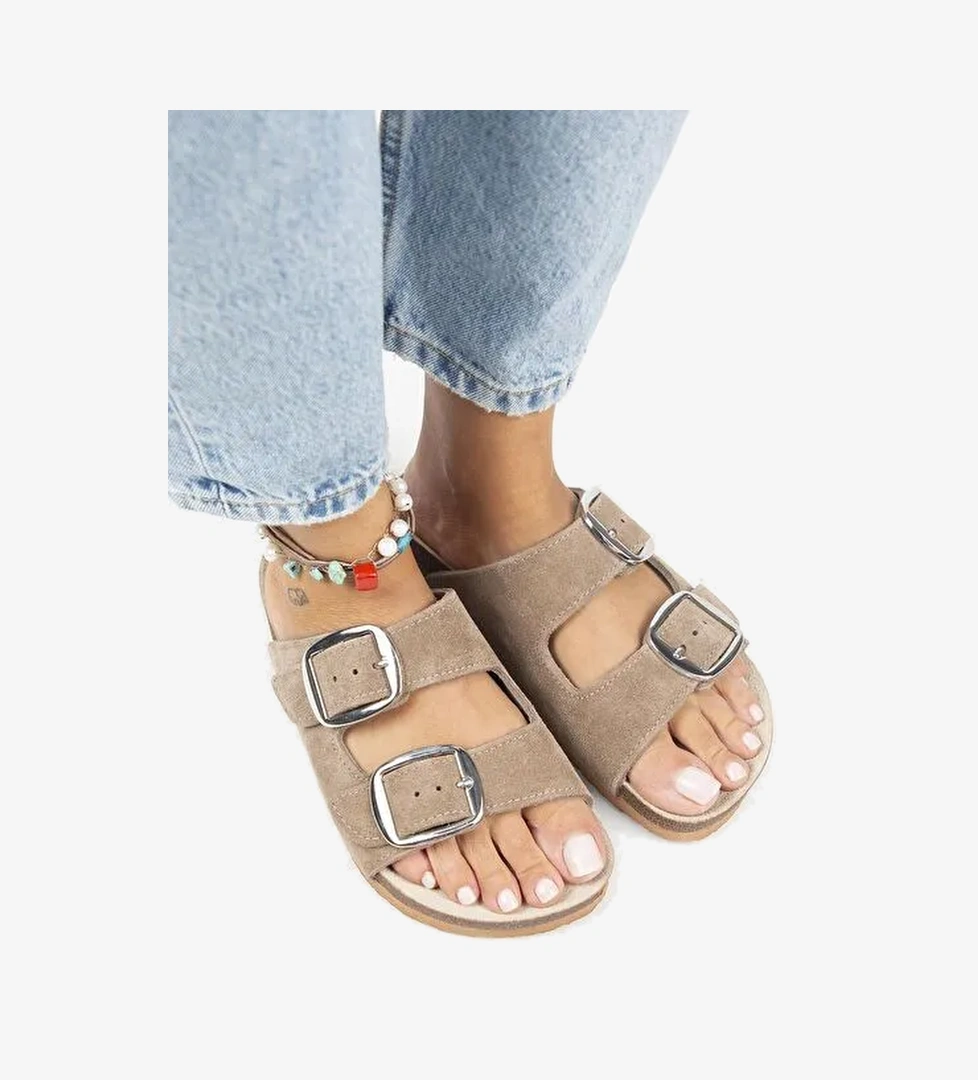 Manijero Vizon Kadın Süet Terlik MNJ.010.15 - Görsel 1