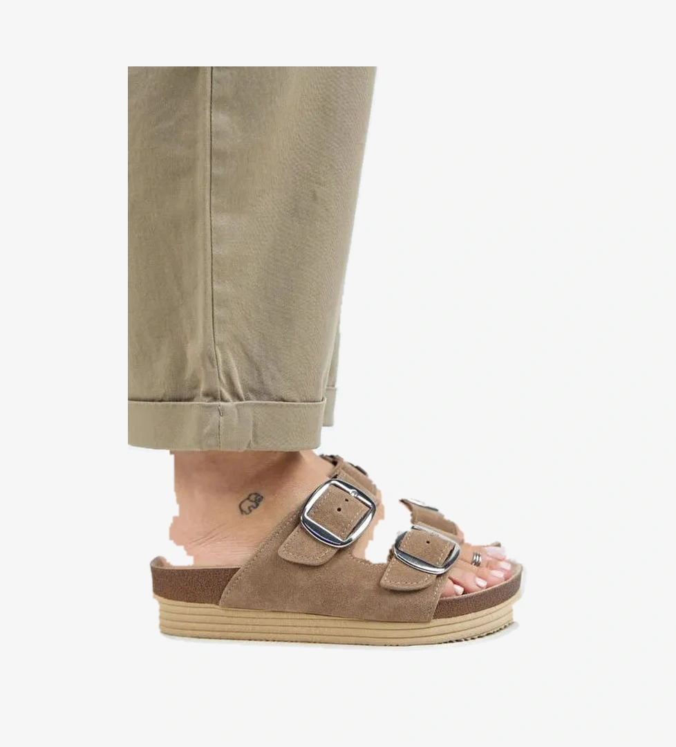 Manijero Vizon Kadın Süet Terlik MNJ.038.10 - Görsel 1