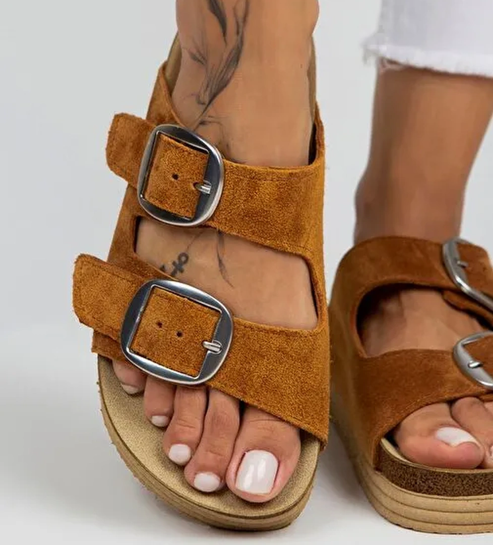 Manijero Taba Kadın Süet Terlik MNJ.038.02 - Görsel 1