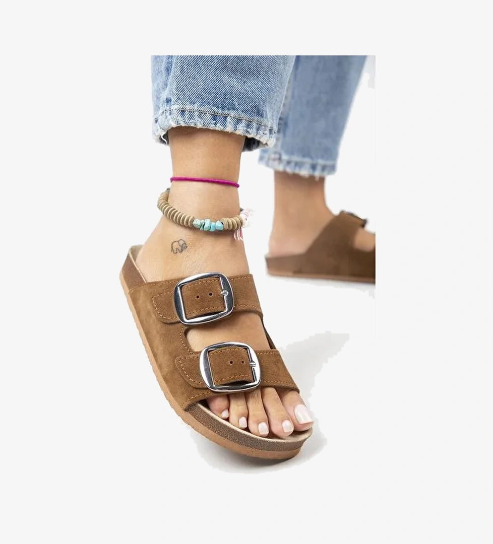 Manijero Taba Kadın Süet Terlik MNJ.010.13 - Görsel 1