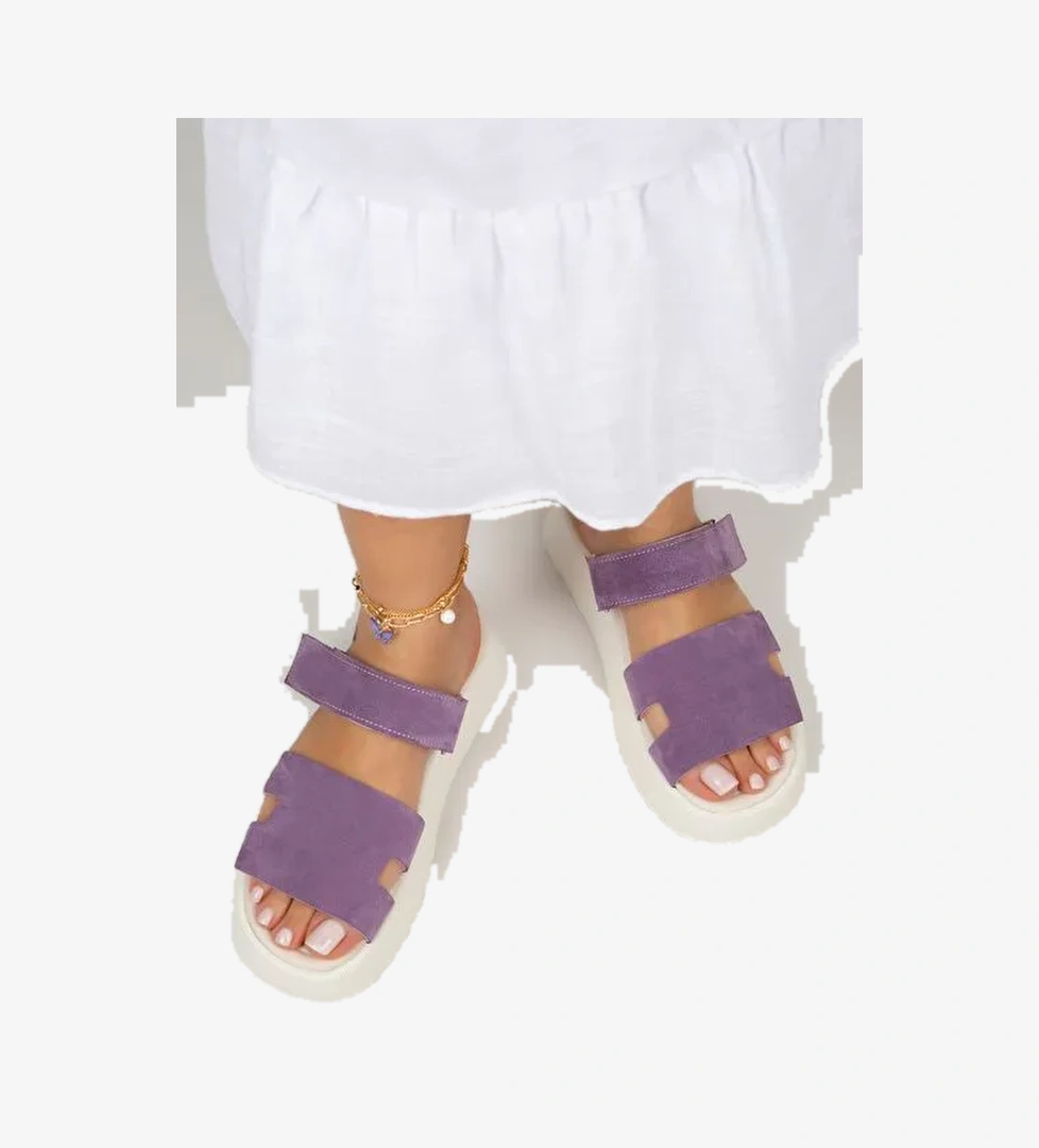 Manijero Lila Kadın Süet Terlik MNJ.031.05 - Görsel 1