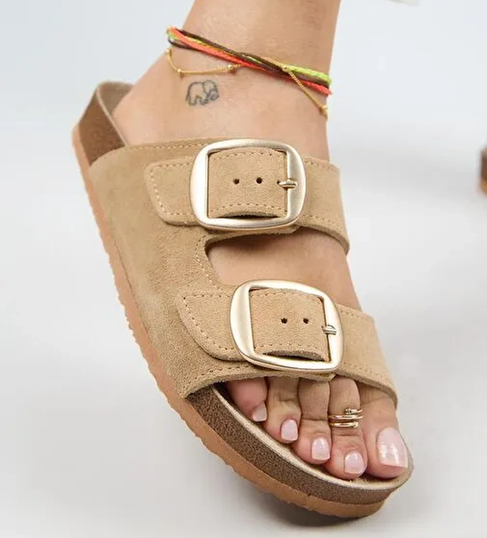 Manijero Kum Kadın Süet Terlik MNJ.010.32 - Görsel 1