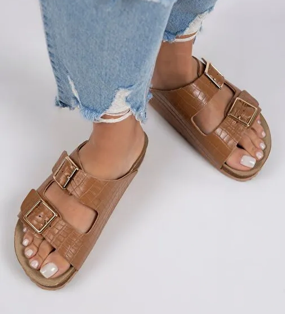 Manijero Taba Kadın Deri Terlik MNJ.091.05 - Görsel 1