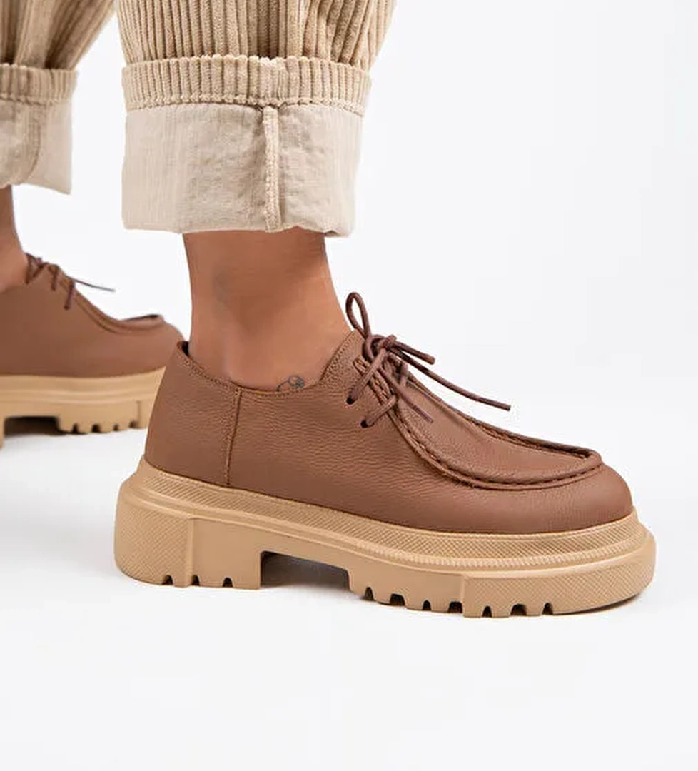 Manijero Taba Kadın Deri Günlük Ayakkabı MNJ.065.04 - Görsel 1