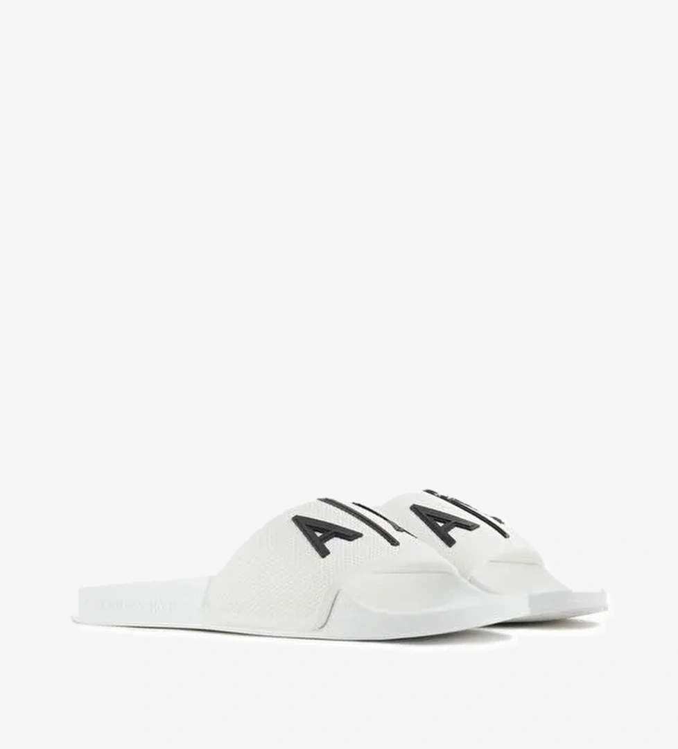 Armani Exchange Beyaz-Siyah Erkek Plaj Terliği XUP001