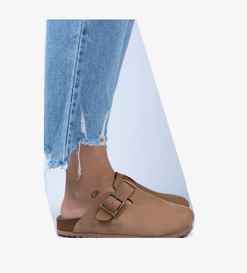 Manijero Taba Kadın Deri Terlik MNJ.077.07 - Görsel 1