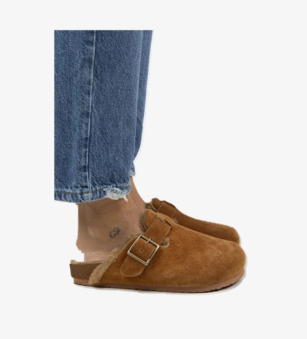 Manijero Taba Kadın Süet Terlik MNJ.098.17 - Görsel 1