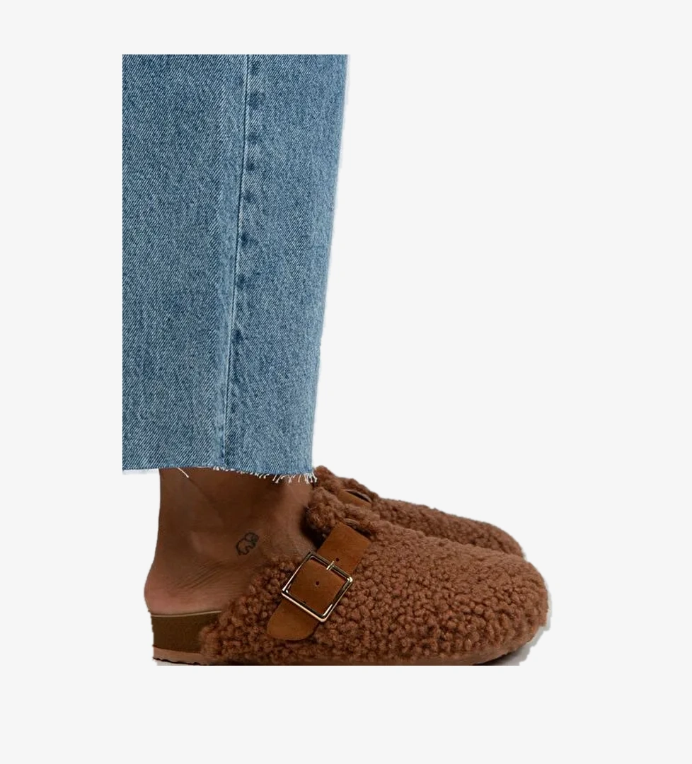 Manijero Taba Kadın Deri - Kürklü Terlik MNJ.101.02 - Görsel 1