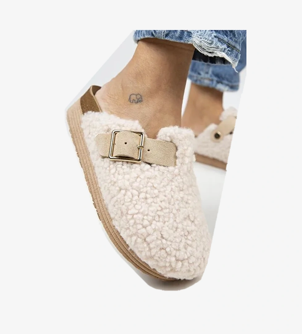 Manijero Bej Kadın Terlik MNJ.105.07 - Görsel 1